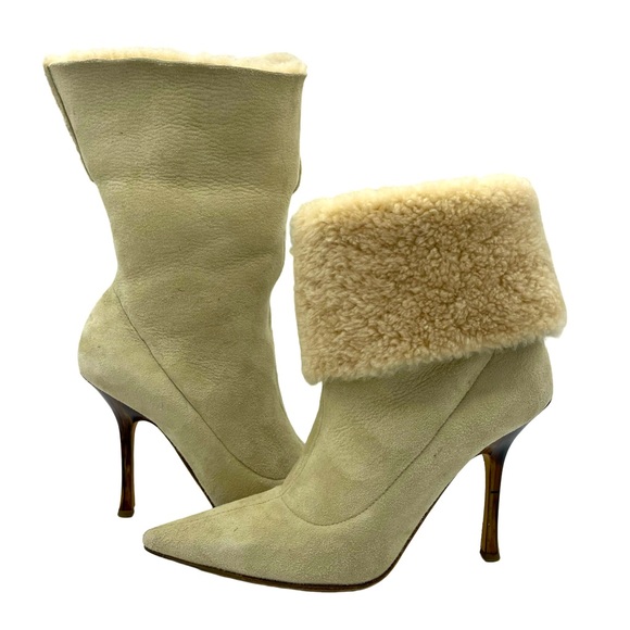 EUC JIMMY CHOO SHEARLING BOOTIES - Picture 2 of 8